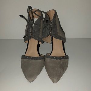 Franco Sarto Size 6 Grey Lace-Up Heels NWT